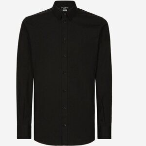 Dolce & Gabbana Black Stretch poplin Gold-fit shirt Size 39